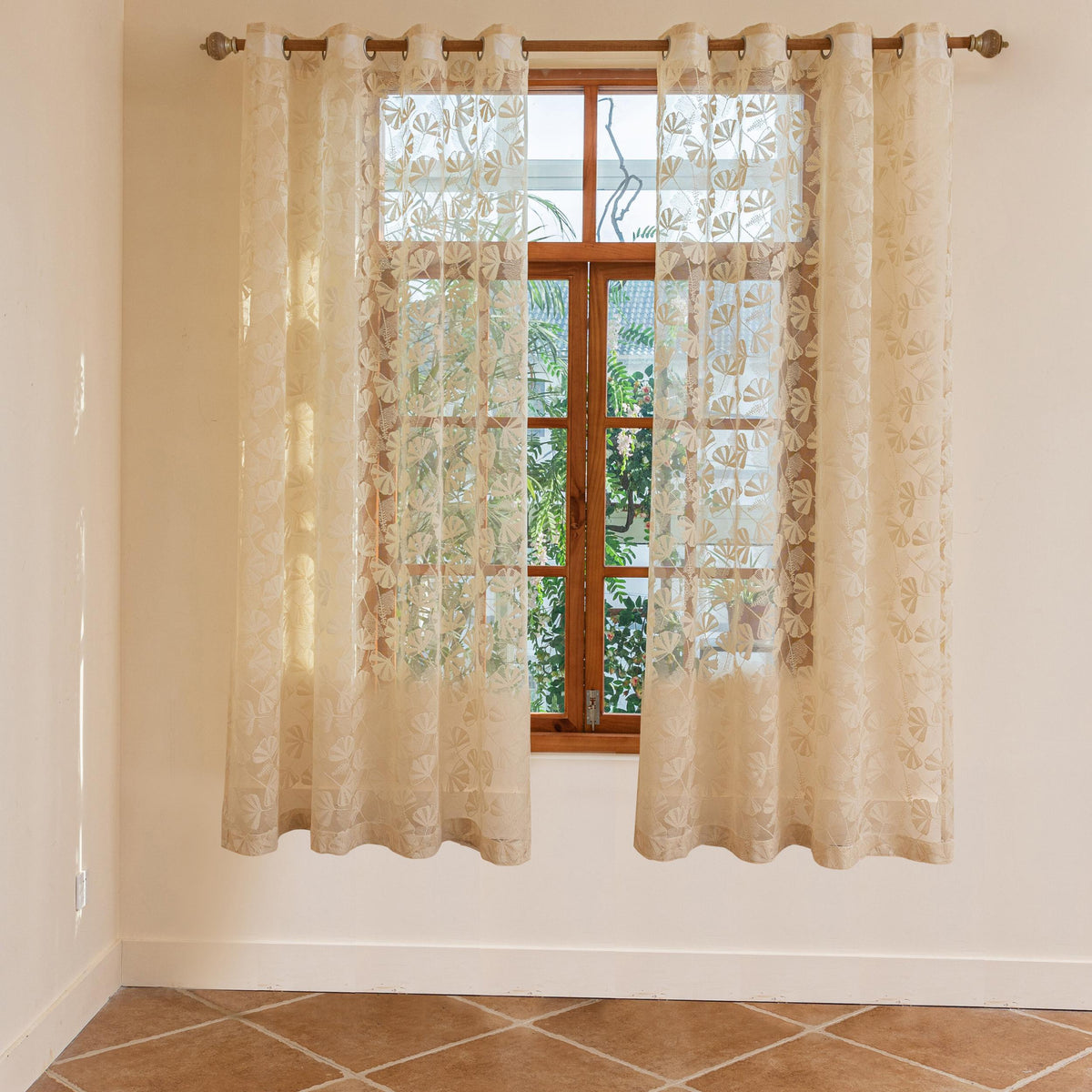 Ginkgo Leaf Curtain Grommet Top Curtain For Home Decor