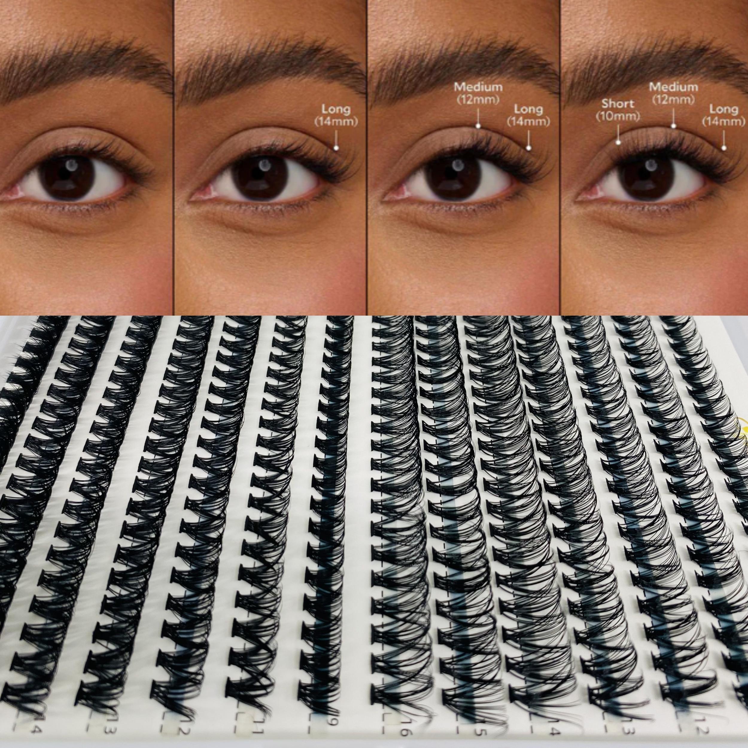 Mixed Lash Clusters 280pcs 9-16mm Wispy Soft Natural Look False Eyelashes