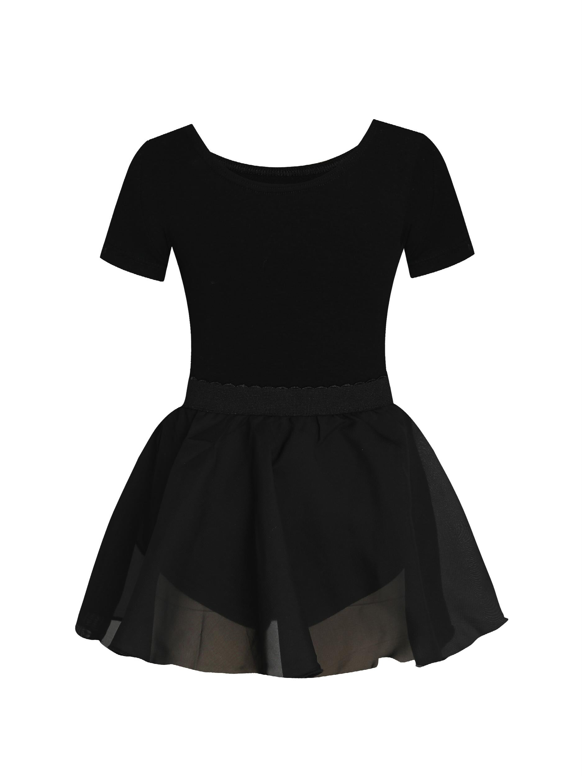 Girls Casual Chiffon Ballet Dress Short Sleeve Costume