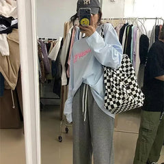 Kpop Gothic Hip Hop Y2K Shoulder Bag Plaid Graphic Handbag Harajuku