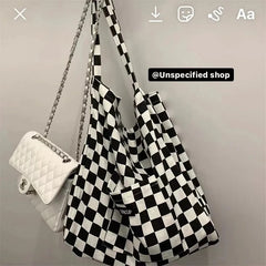 Kpop Gothic Hip Hop Y2K Shoulder Bag Plaid Graphic Handbag Harajuku