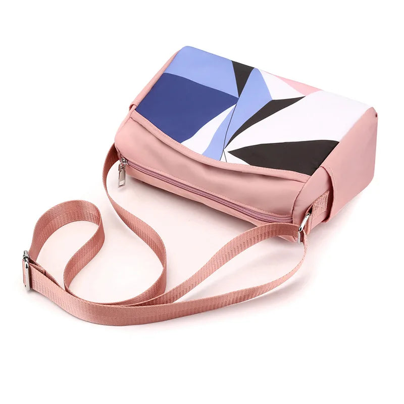 Women's Shoulder Bags Splicing Waterproof Nylon Messenger Bag