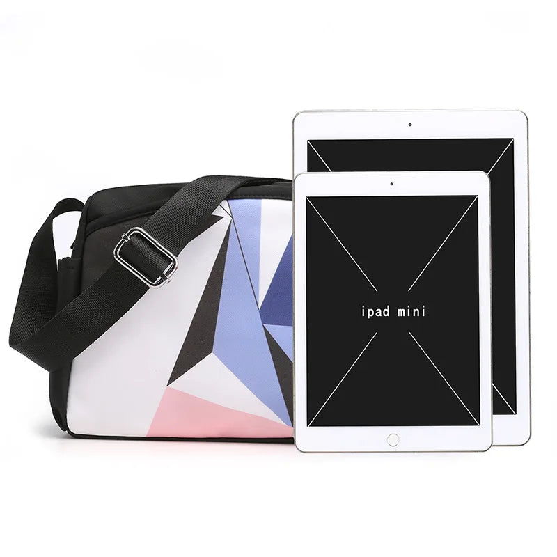 Women's Shoulder Bags Splicing Waterproof Nylon Messenger Bag