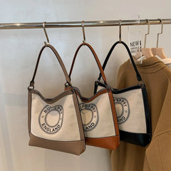 Canvas Shoulder Tote Bag for Women Handbag Purse Crossbody Bucket Handle Bag