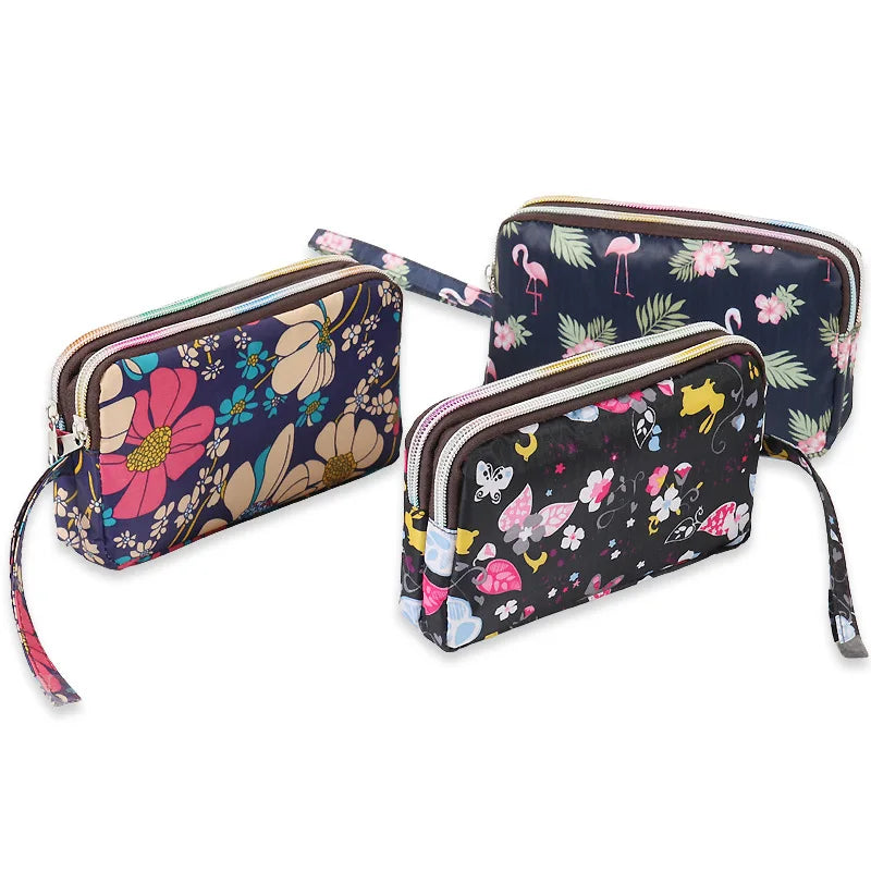 Retro Canvas Handbag For Women Flower Printing Zipper