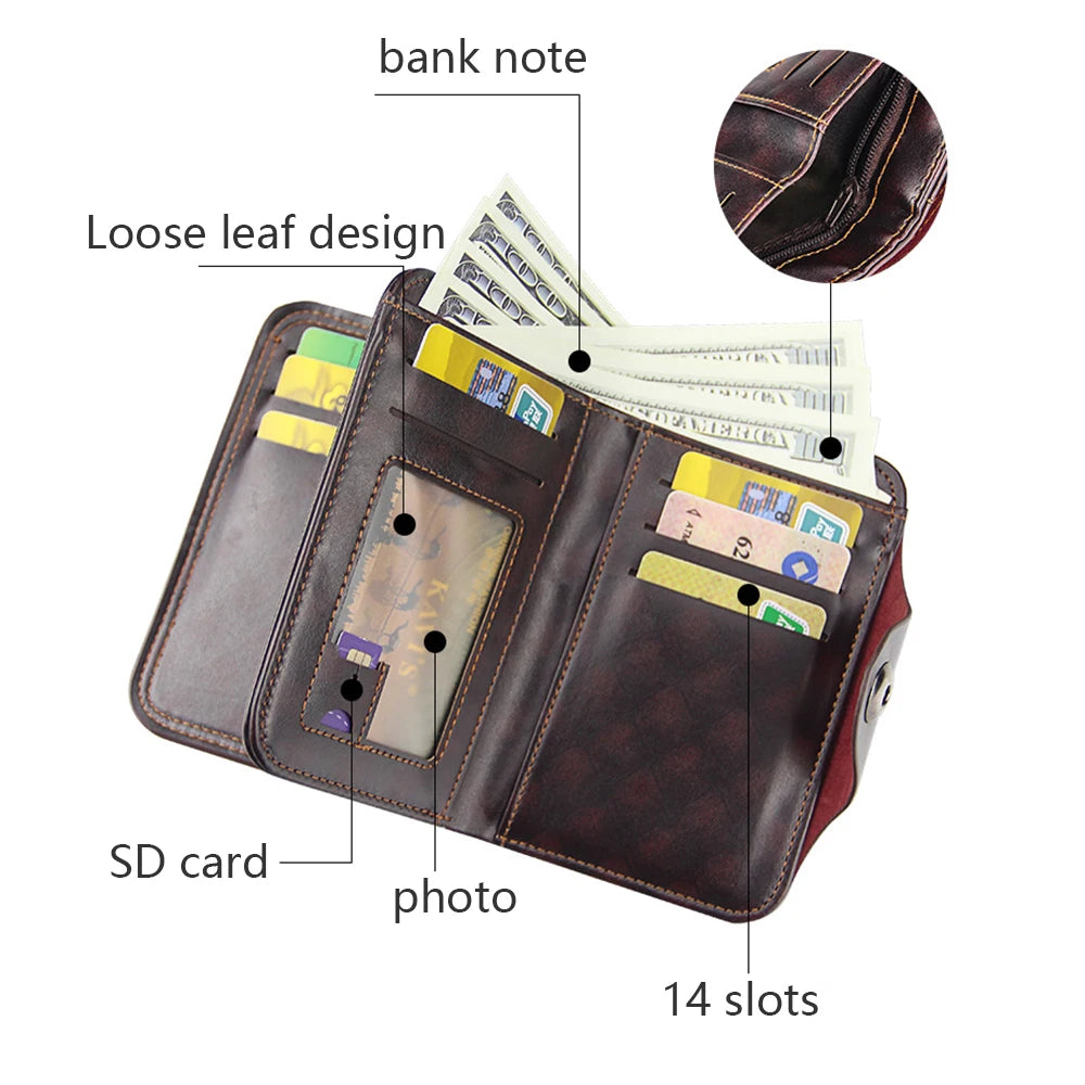 Men's Magnetic Snap Clutch Bag Wallet