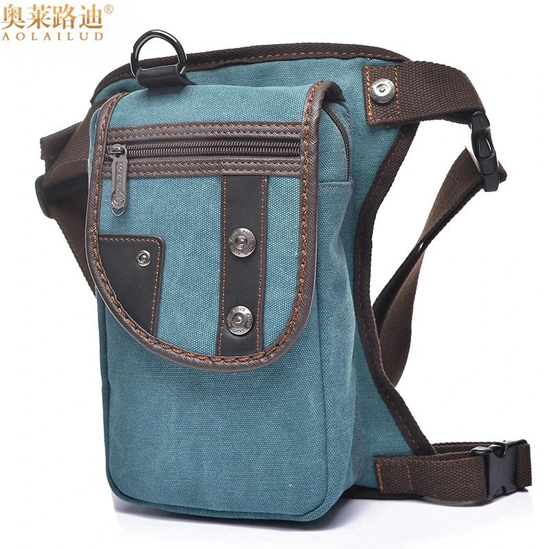 Waterproof Canvas Waist Bag Men Fanny Pack Leg Bag