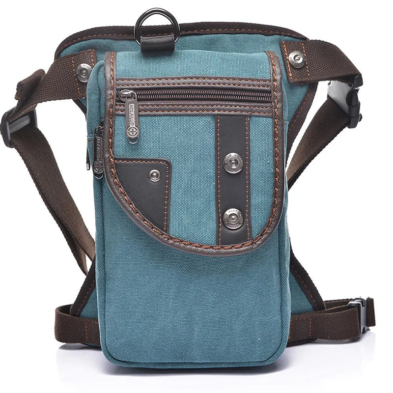 Waterproof Canvas Waist Bag Men Fanny Pack Leg Bag