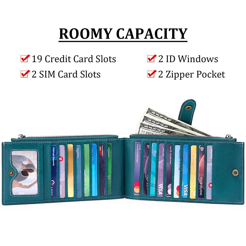Women's Large Capacity Oil Wax Cow Bag Wallet
