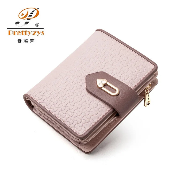 Zip Fastener Contrast Wallet for Women