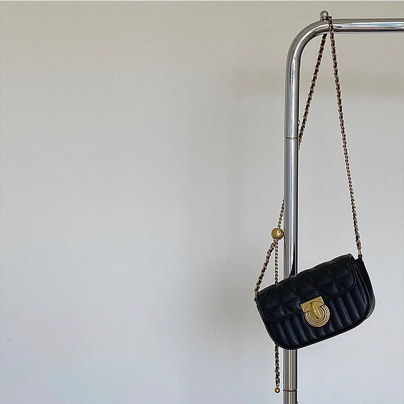 Rhombus Lock Chain Crossbody Bag for Women