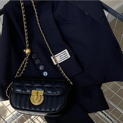 Rhombus Lock Chain Crossbody Bag for Women