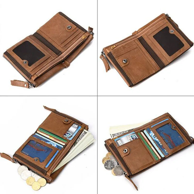 Retro Leather Men's Wallet Short Clutch Money Bag
