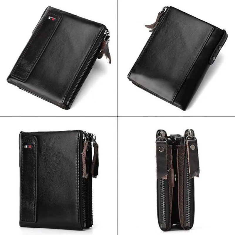 Retro Leather Men's Wallet Short Clutch Money Bag