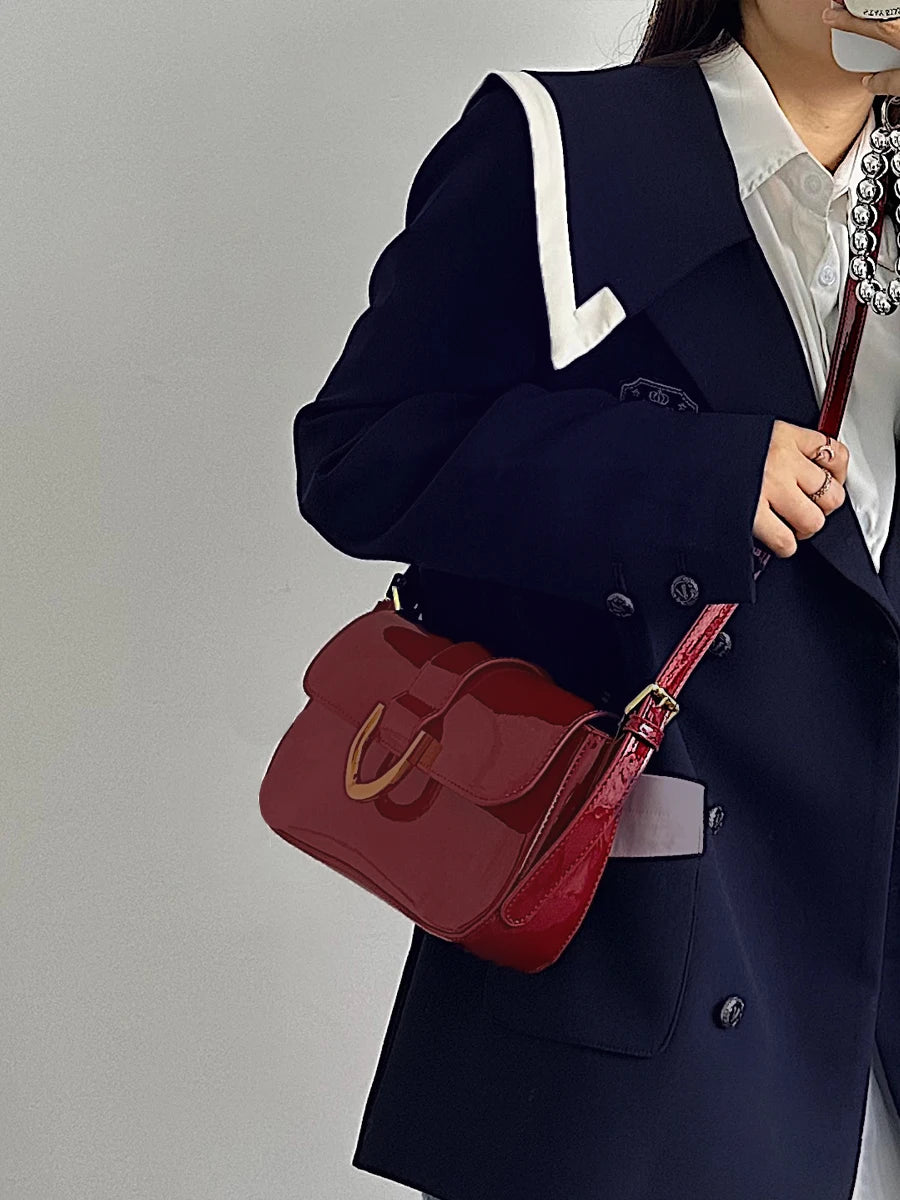 Retro Red Women's Shoulder Bag Small Square Clutch Purse