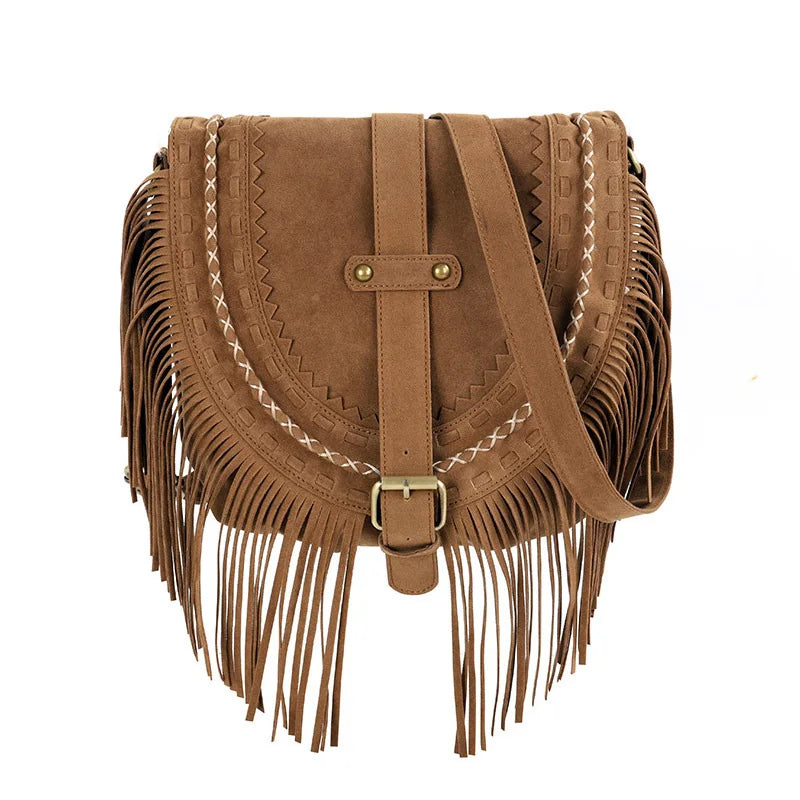 Tassel Bag for Women Casual Woven Handbag Shoulder Bag Crossbody Bag