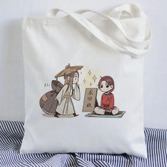 Tian Guan Ci Fu Anime Print Shopper Bags Canvas Large Capacity Handbag