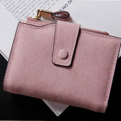 Women's Short Frosted Stripe Buckle Small Change Wallet