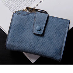 Women's Short Frosted Stripe Buckle Small Change Wallet