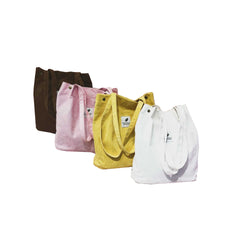 Large Capacity Flannel Tote Bag for Women, Soft Cotton Handbag