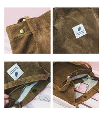 Large Capacity Flannel Tote Bag for Women, Soft Cotton Handbag