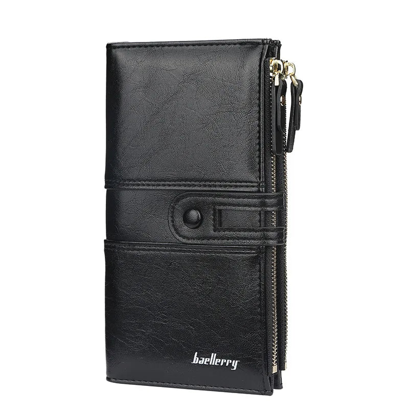 Women's Large Capacity Long Wallet Oil Wax Skin