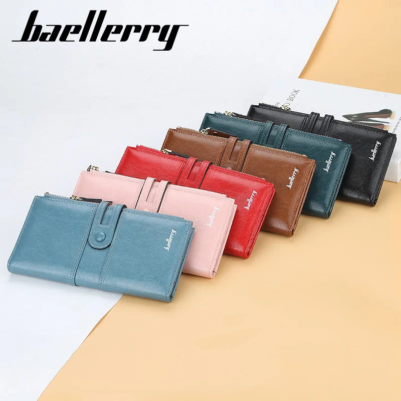 Women's Large Capacity Long Wallet Oil Wax Skin