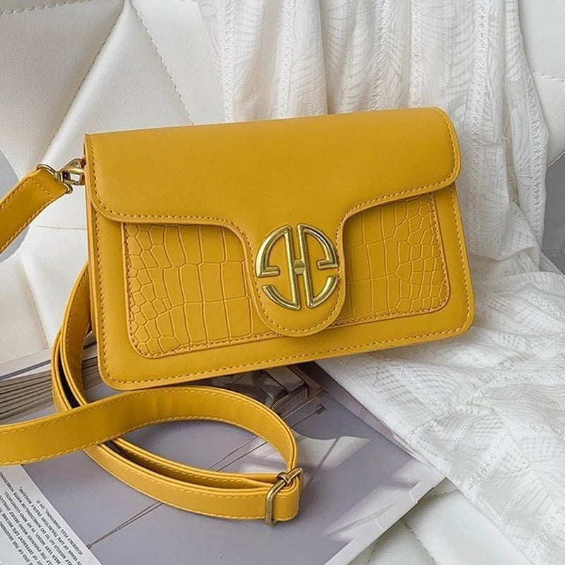 Women's Small Shoulder Bag - Yellow Square Crossbody Bag