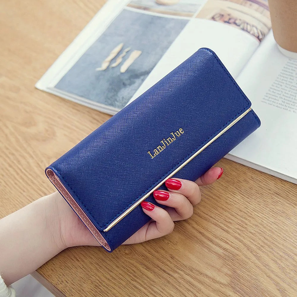 Women's Mini Handbag Triple Folding Wallet PU Phone