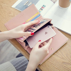 Women's Mini Handbag Triple Folding Wallet PU Phone