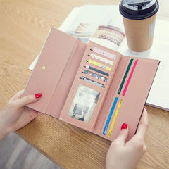 Women's Mini Handbag Triple Folding Wallet PU Phone